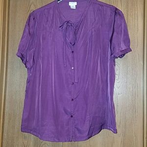 Purple short sleeve blouse